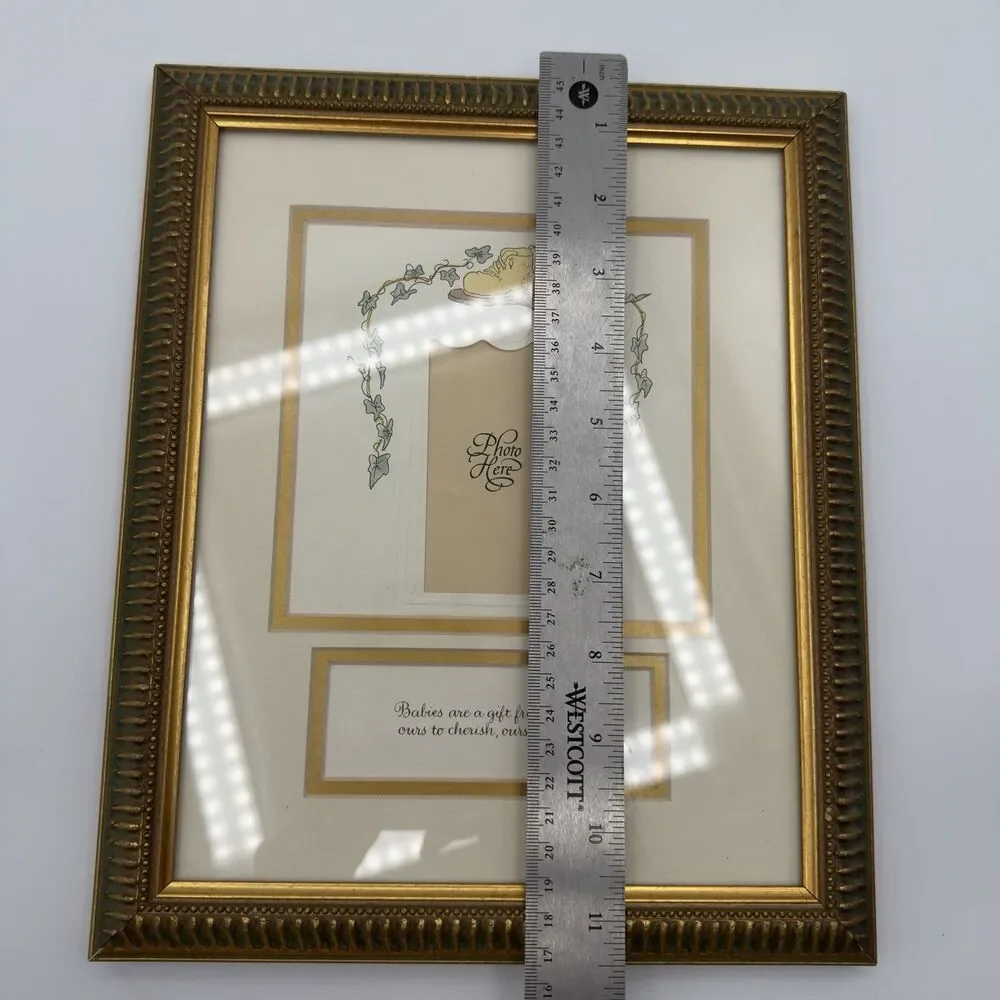 Mpressions VTG 90’s Cottagecore Baby Picture Frame Embossed Gift Nursery Neutral